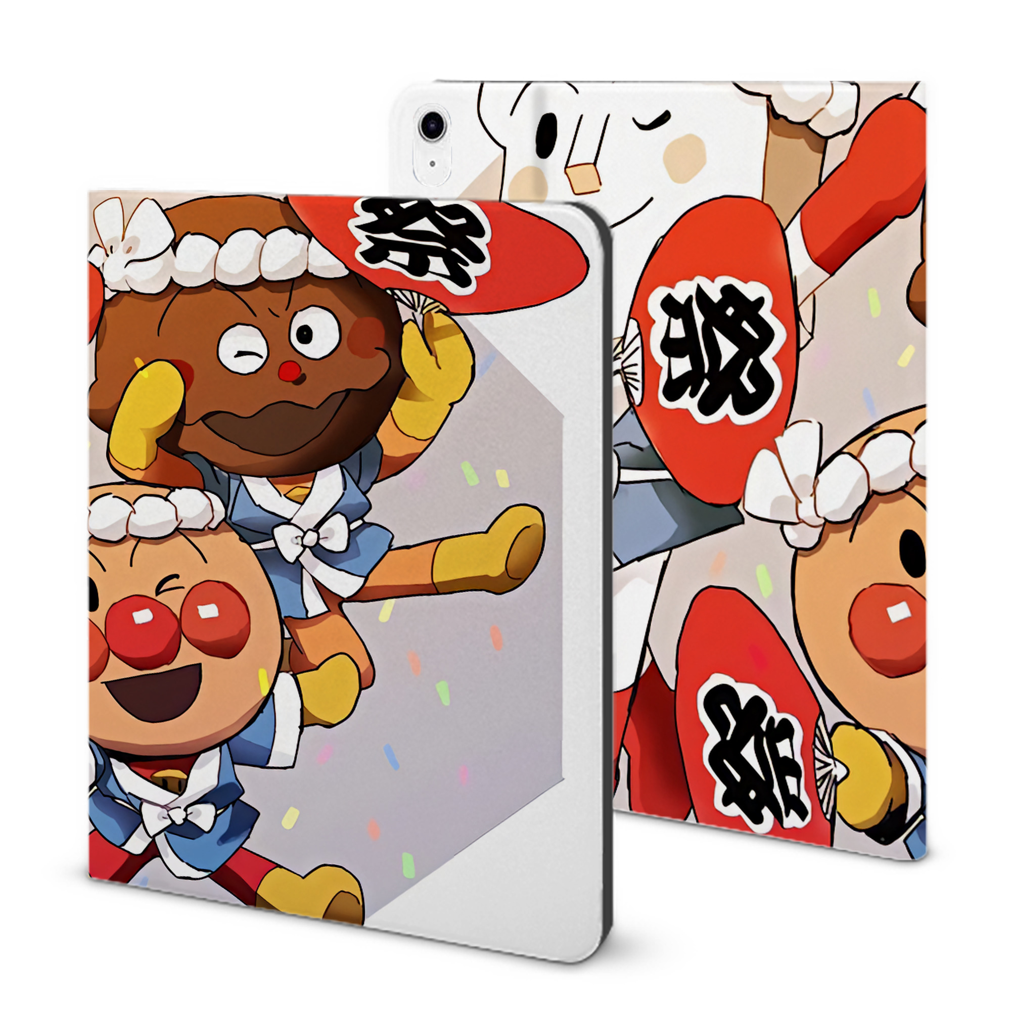 （画像用） アンパンマン Anpanman IPad ケース ブック型 PUレザー TPU 耐衝撃 軽量 薄型 ペン収納なし 全面保護 IPad 各モデル対応